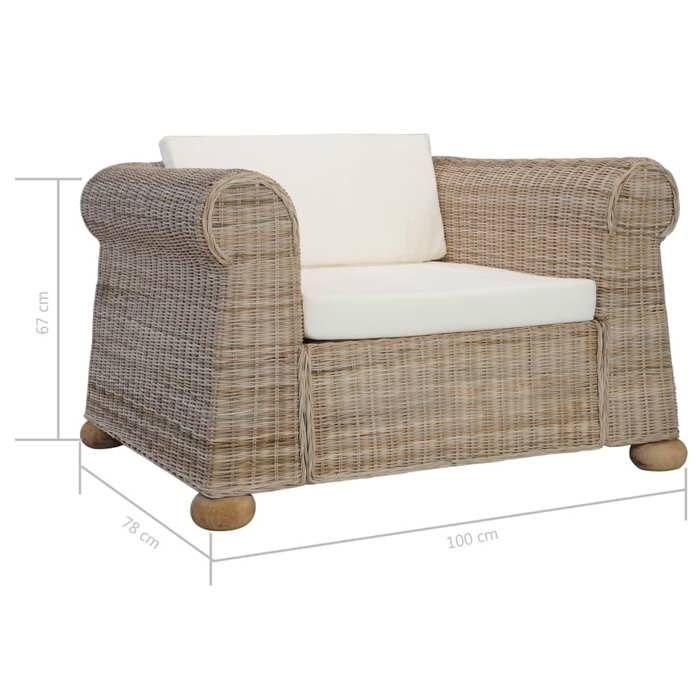 VidaXL 2-Piece Sofa Set with Cushions Living Room Sofa Set Lounge Office Bedroom Home Interior Rattan 278601