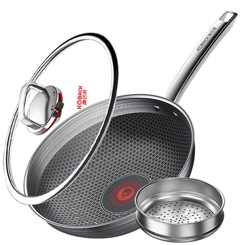 KOBACH 6th Gen Double Honeycomb Non-Stick Stainless Steel Wok