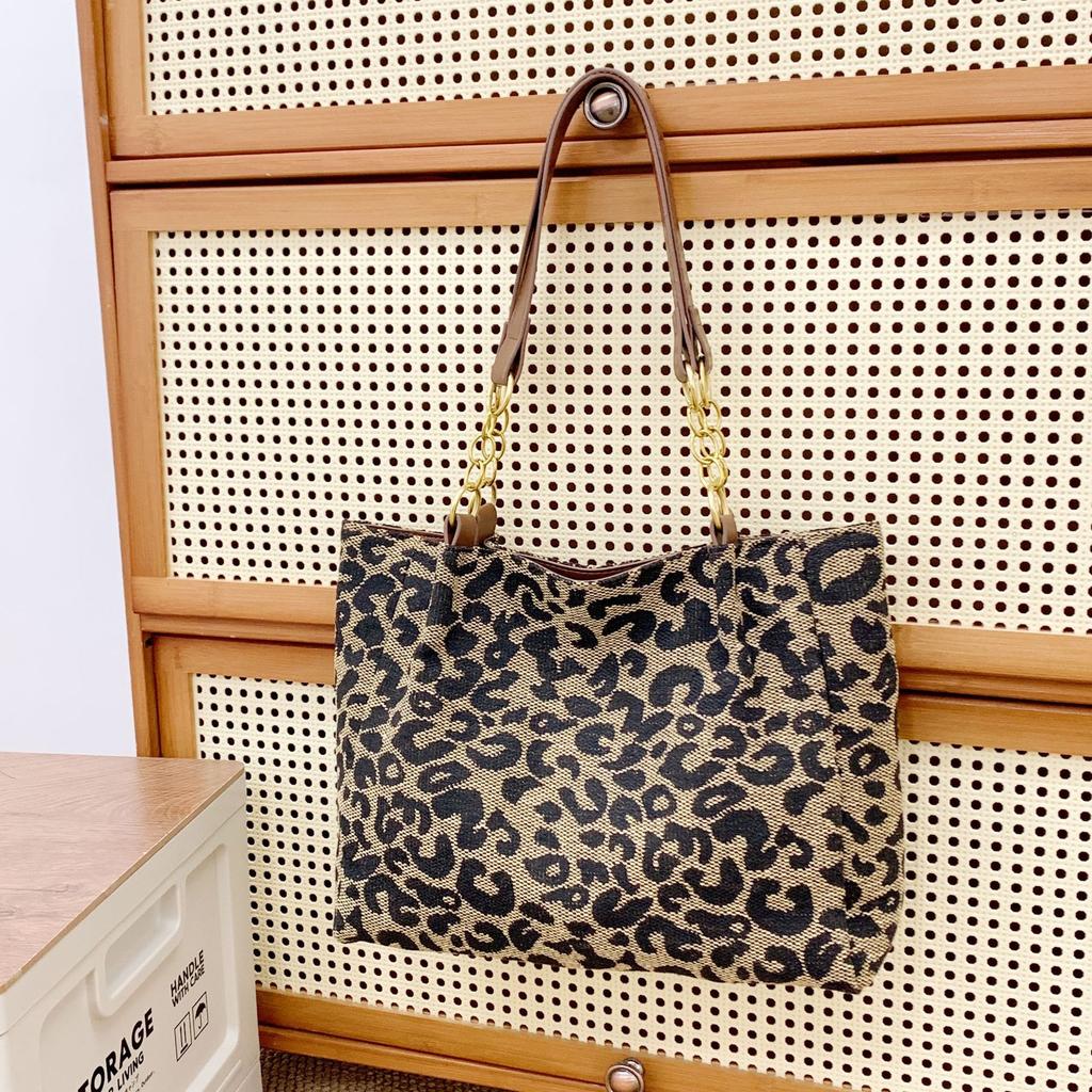 New Korean bag women's casual fashion leopard print messenger bag tote bag lazy versatile retro shoulder bag