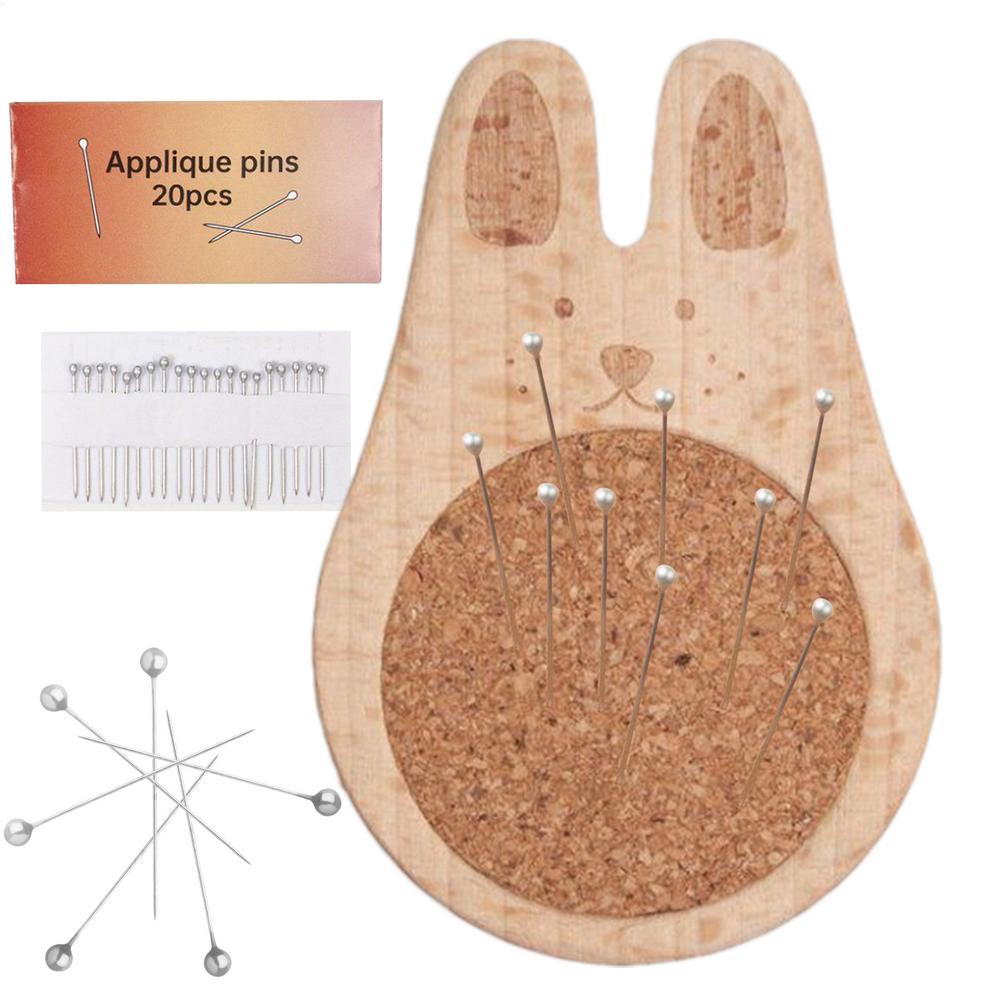 Pin Cushion Wooden Cute Sewing Pin Holder Knitting Accessories for Home Bed Work Mending Embroidery Stitching Thread Clothing