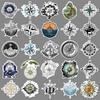 50 Compass Cartoon Graffiti Waterproof Stickers for Laptops, Water Bottles, and Notebooks