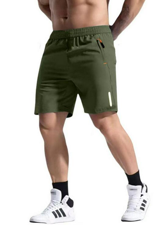 Pantaloni scurți sport reflectorizanți cu uscare rapidă pentru bărbați europeni - Stil de mătase glacială de vară