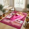 Personalized Crystal Velvet Carpet,Sabrina Carpenter Custom Printed Name, Plush Area Rug For Home Indoor Decor