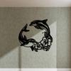 Powder Coated Iron Dolphin Hibiscus Metal Wall Art Valentine Wedding Gift Home Decor