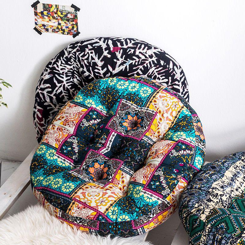 Colorful Bohemian-Style Cotton Linen Floor Cushion: Ethnic Meditation Seat Tatami Mat for B&B