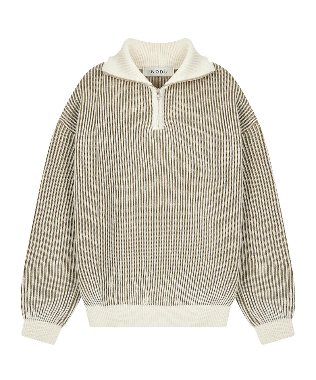 Nod You Fly Half Zip Knit [Khaki] L