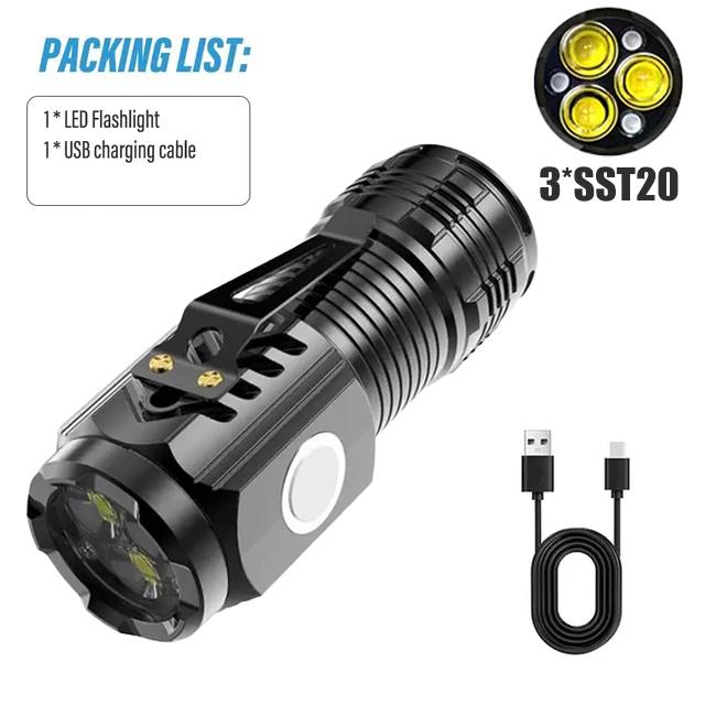 Neue Ultra Leistungsstarke Taschenlampe 4/6/8*P35 LED Mini Super Helle Taschenlampe USB Wiederaufladbar Wasserdichtes Licht Mit Magnet Notlampe