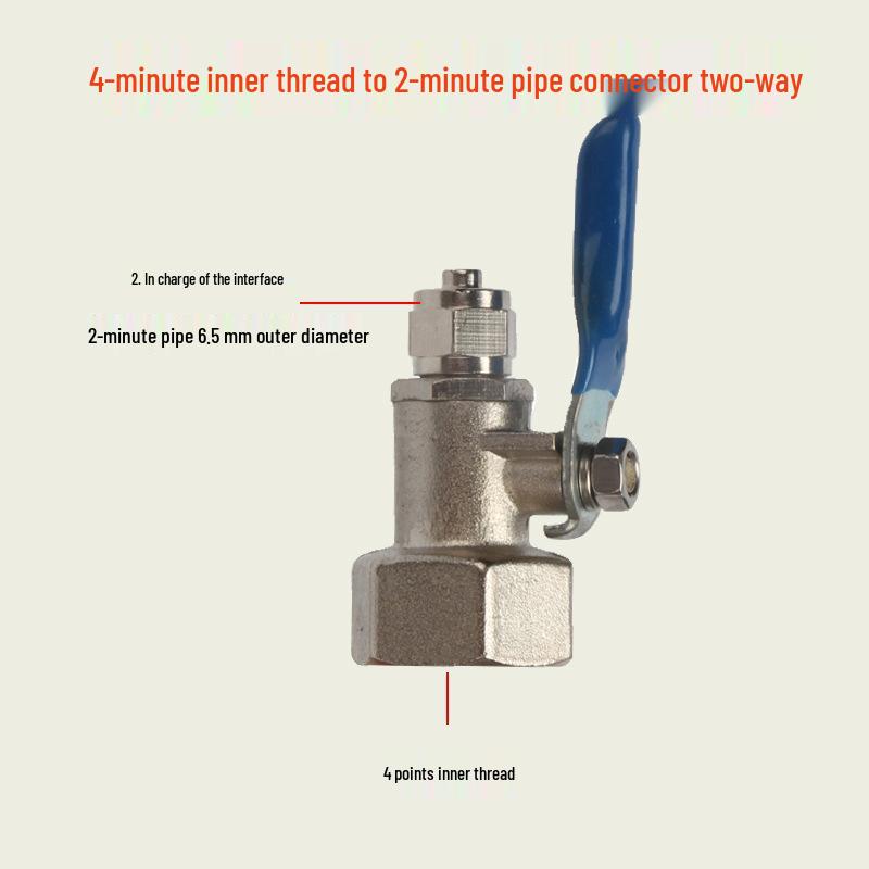 Domácí čistička vody Vstupní T-kusový konektor s kulovým ventilem, 4-cestný na 2/3bodový spínač