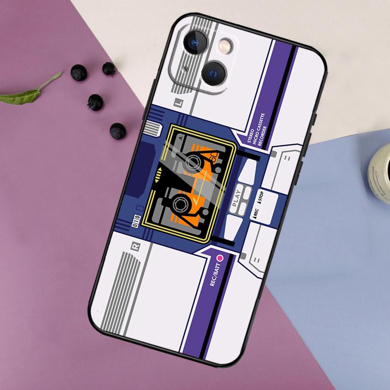 Retro Cassette Tape Soft Phone Case For iPhone 16 15 14 13 12 11 Pro MAX XS X XR 7 8 Plus 13 12 Mini Back Cover