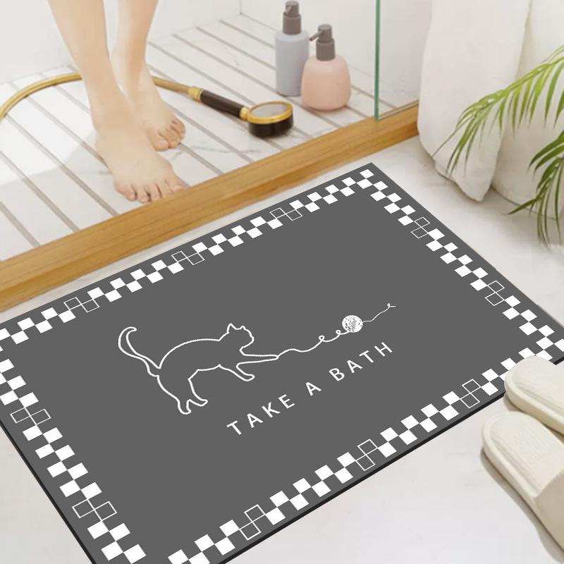 Diatom Mud Bathroom Mat: Soft, Absorbent, Non-Slip, Quick-Drying Custom Foot Mat