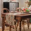 High-end Vintage Jacquard Table Runner Flower Pattern with Tassel Tablecloth Thickened Table Cover Dinner Party