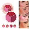 Three-color Blush Natural Color Rendering Delicate Non-flying Powder Matte Rouge Holding Makeup Clear Vitality Girl Blush