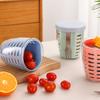 Vaso para ensalada portátil con tenedor, apto para uso alimentario, vaso para fruta con drenaje, vaso para refrigerios a prueba de fugas para pícnic y camping