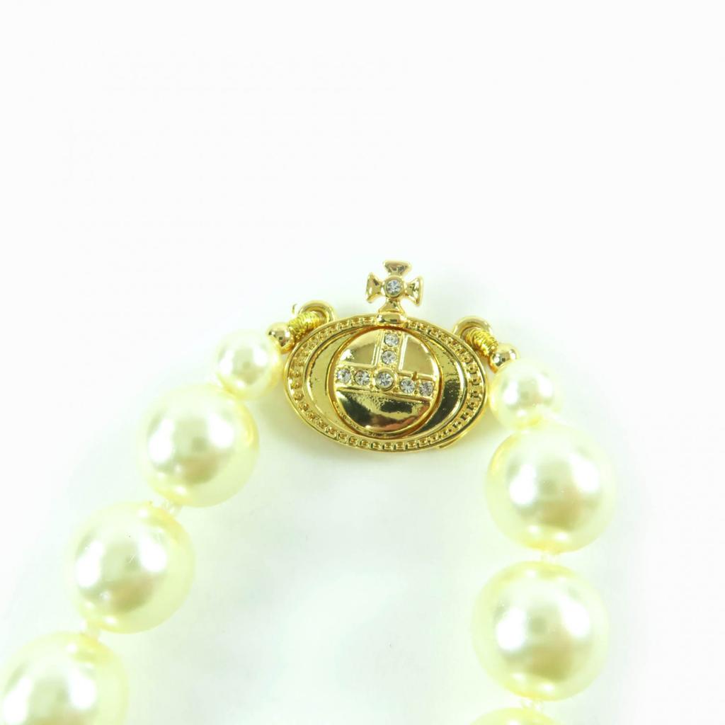 Great Vivienne Westwood Necklace ONE ROW PEARL DROP CHOKER Orb Women Used