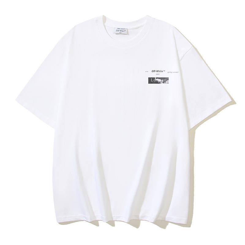 1181 Off-White 2025 Summer New White Cloud Letter Arrow Pattern Printed Short Sleeved T-shirt for Men and Women