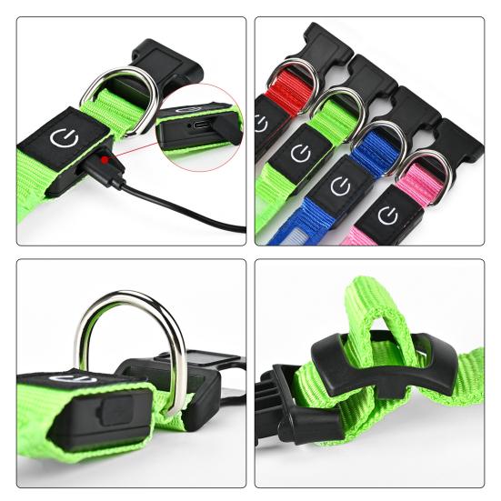 LED Köpek Tasması Şarj Edilebilir Işıklı Köpek Tasması 3 Işık Modu Ayarlanabilir Işıklı Tasma Gece Güvenliği Akşam Yürüyüşleri İçin