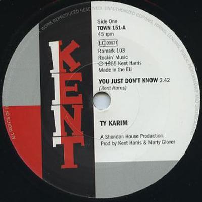 7inch Record TY KARIM - You Just Don't Know / Lightin' Up TOWN151 Kent 1965 UK Soul/Funk
