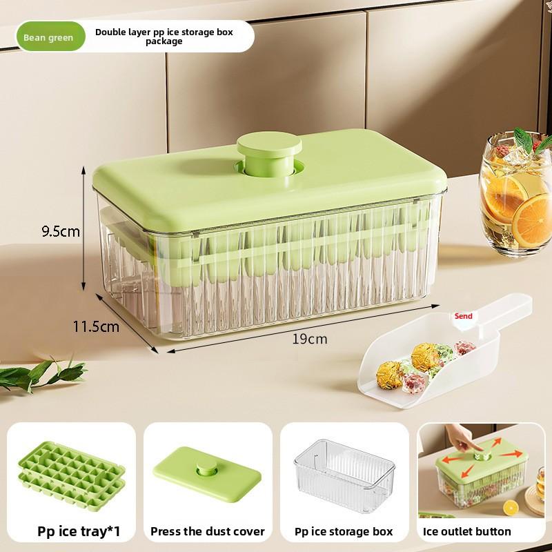 Press-to-Release Ice Cube Tray Food Grade Large Capacity for Home Freezer Storage Box for Perfect Ice Blocks Ice Cube Gadget