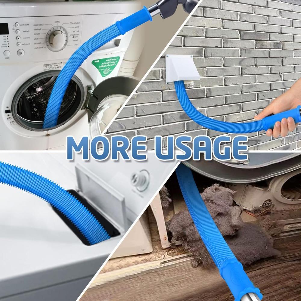 2 Pieces Dryer Vent Cleaner Kit Compatible with Most Vacuum Cleaner, Dryer Lint Brush and Vacuum Hose Attachment with Universal Connector