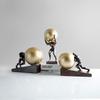 Modern Gymnastics Ball-Pushing Sculpture Figurine Lifting Ball Abstract Art Statue Decorative Craft TV Cabinet Living Room Decor