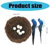 Realistic Artificial Woven Bird Nest Basket With Foam Chick Figure And Eggs Indoor Outdoor Easter Celebration Decoration