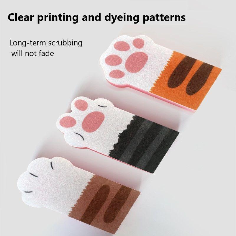 Cat Claw 3pcs Sponge Wipe Thickening Kitchen Brush Pot Dishwashing Block Cleaner