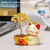 New Edition Lucky Cat Crystal Money Tree Natural Crystal Raw Stone Aromatherapy Diffuser Stone Desk Decor Item Small Gift