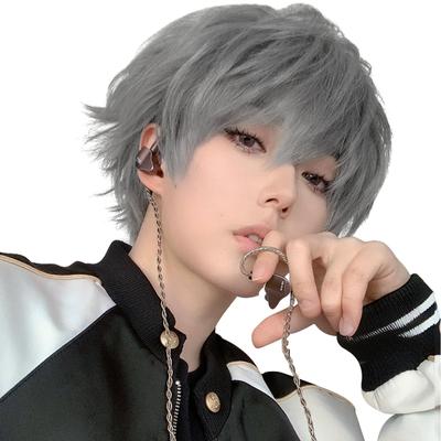 Sofeiyan Small Heat Handsome Full Shota Everyday Wig Net Included Wig, Herrenperücke, Kurz, Crossdressing, Schwarz, Blau, Gold, Natürlich, Gesicht, Resistant,