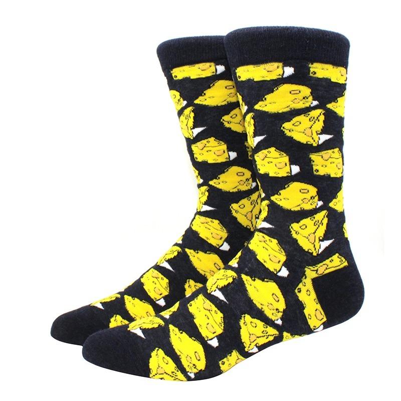 Herren mehrfarbig bedruckte Früchte, Essen, Damensocken, lustig, Skateboarden, Hip-Hop, Tiere, Socken