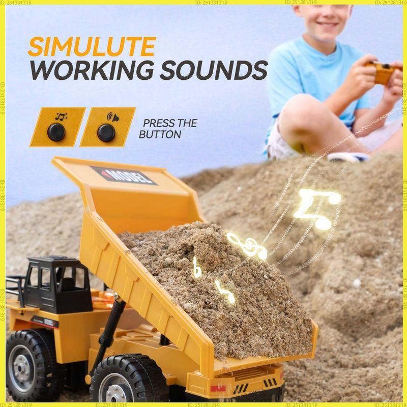 New 4Wd Remote Control Rc Alloy Dump Truck Car Engineering Vehicle Radio Control Remote Control Car Toys Children'S Gifts