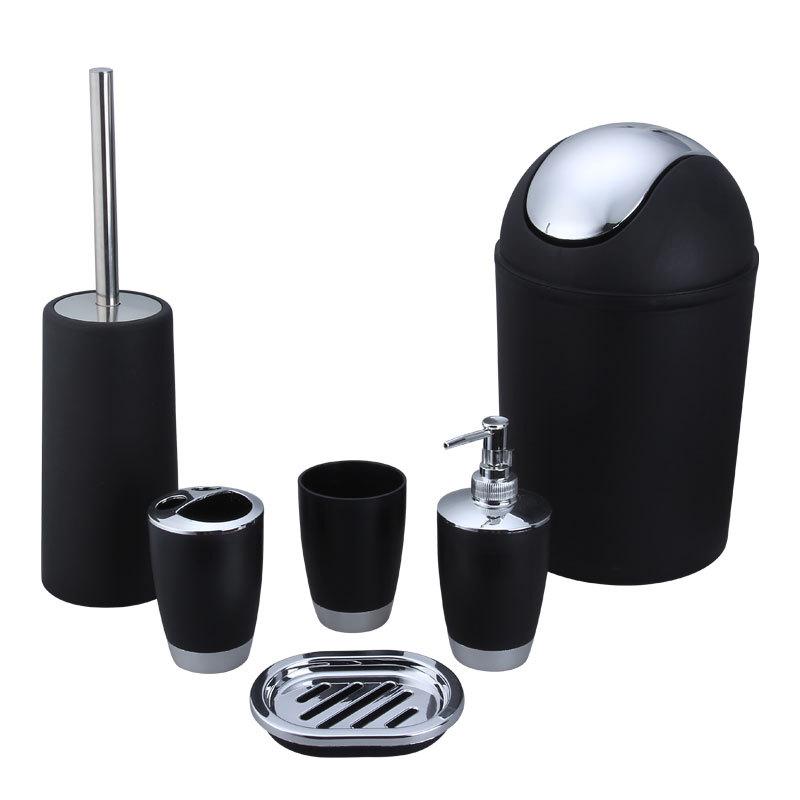 Elegant Euro-American Bathroom Set: 6-Piece Toiletries & Electroplated Lotion Bottle
