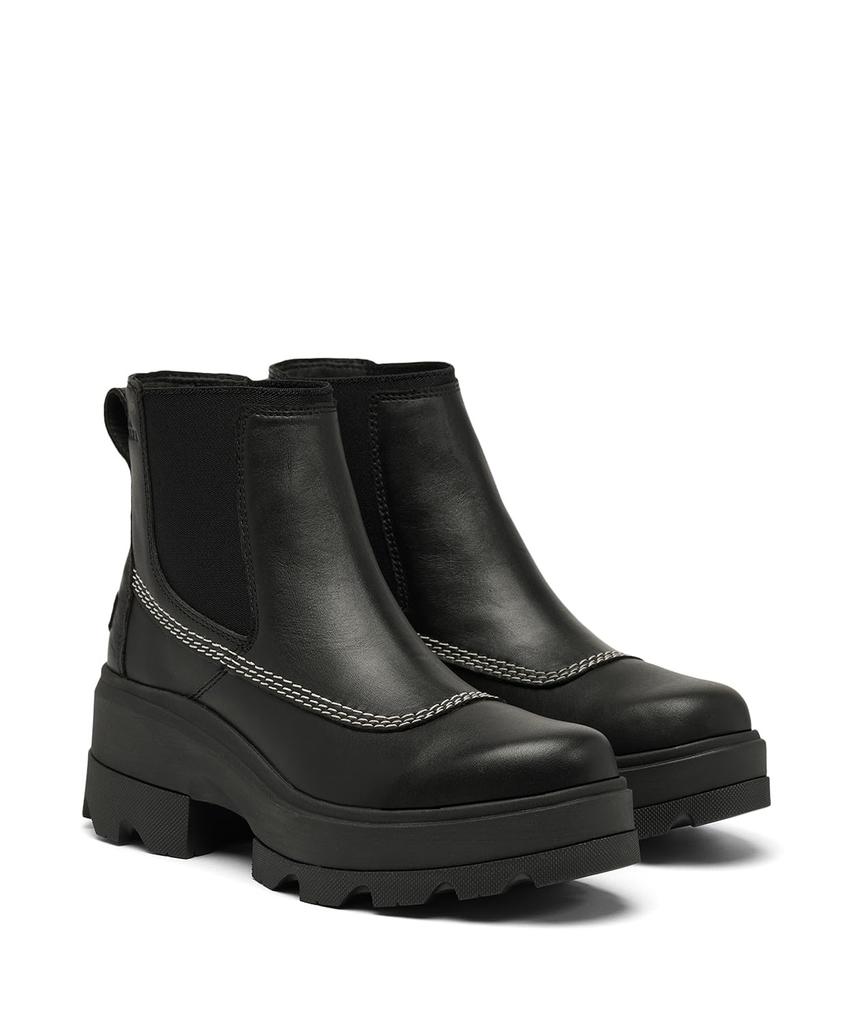 [Sorel] Joan Forward Chelsea Boots for Women, 24.5cm, Black, Bleached Ceramic