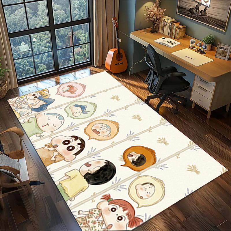 Crayon Shin-chan Area Floor Mat Non Slip Washable Large Rug Gamer Room Bedroom Decor 60x90cm