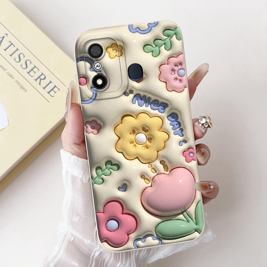 For Itel A27 A48 A25 A35 A48 A60 A60s A70 A04 Case Aesthetic Cartoon Panda Rabbit Pattern Camera Protection Matte Soft Cover