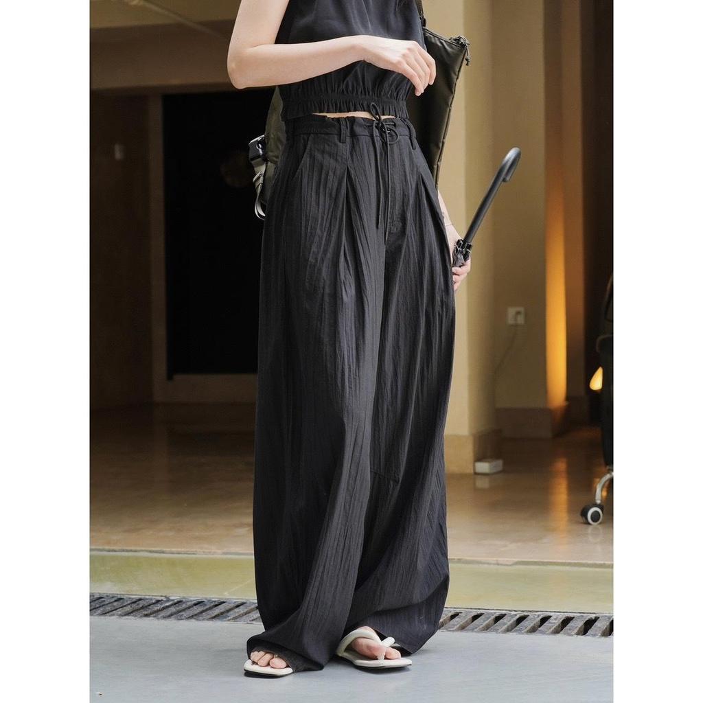 Louvre Summer Women's Korean Style High-Waist Wide Leg Casual Sun Protection Pants