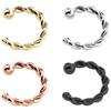 Fake Piercing Copper Women Girls Men Titanium Ring Twisted Rope Fake Nose Ring Nose Hoop Rings