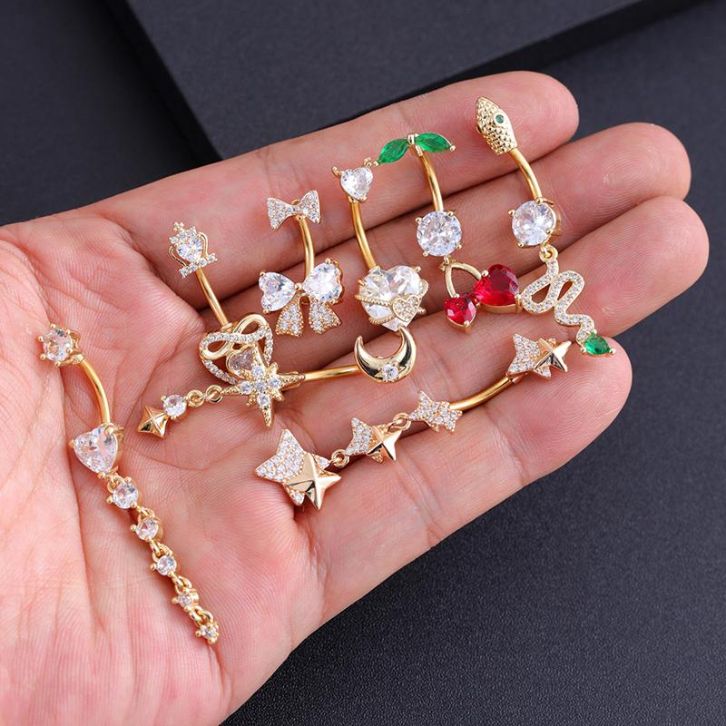 Proste Serce Kokarda Piercing Pępka Stal Nierdzewna Sztanga do Piercingu Pępka Dla Kobiet Kolczyk do Pępka Biżuteria na Plażę Prezenty