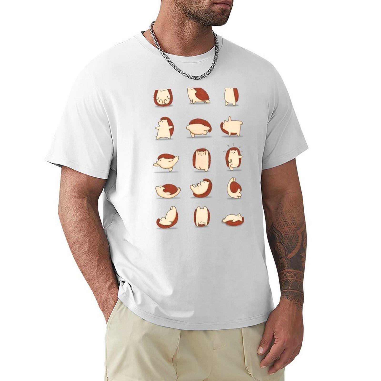 Hedgehog yoga TShirt cute tops clothes funny gifts shirts graphic tee men S