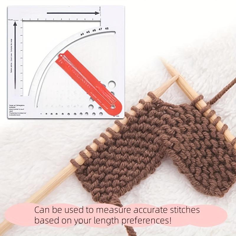 1pc Double-Sided Knitting Calculator and Counting Board, with Rotating Ruler Tool, Hook and Yarn Density Calculator, Mixed Color, for Knitting