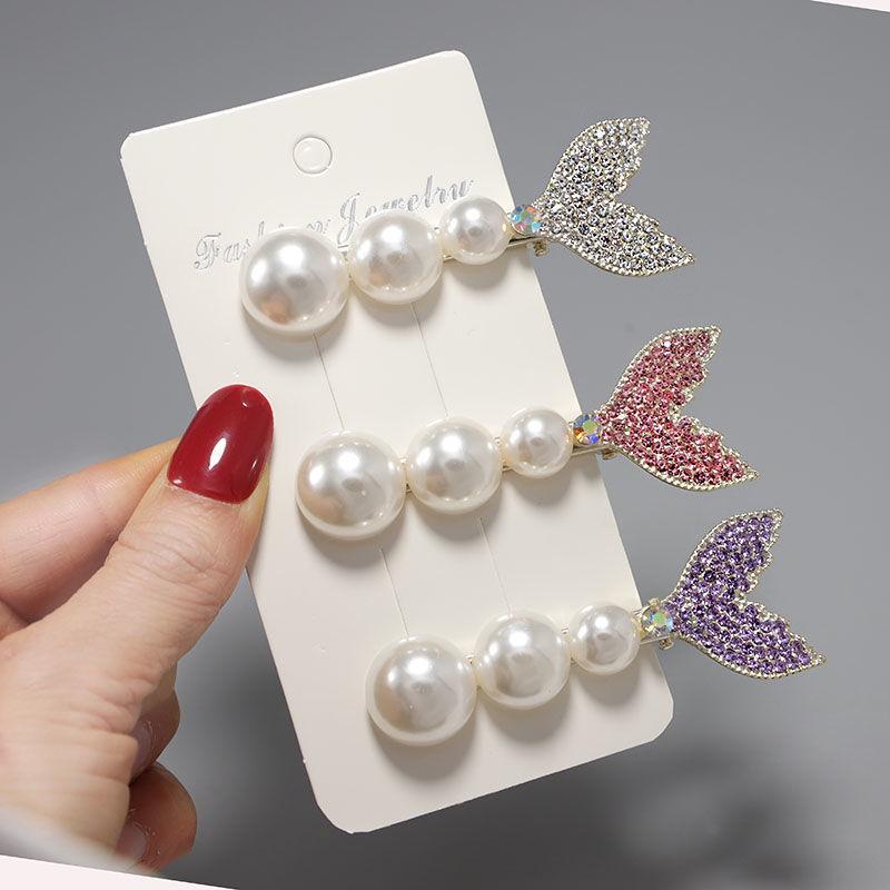 Fashionable Pearl Fishtail Hair Clip for Girls