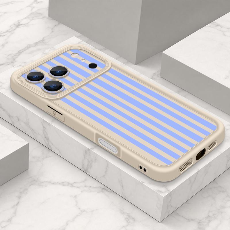 Stripe Heart Pattern Case For iPhone 18 Pro Max Shockproof Bumper Soft Silicone Cover For iPhone 17 16 15 14 13 Pro Max 17E
