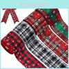 Festive Polyester Christmas Ribbon In Four Stylish Designs For Holiday Crafts