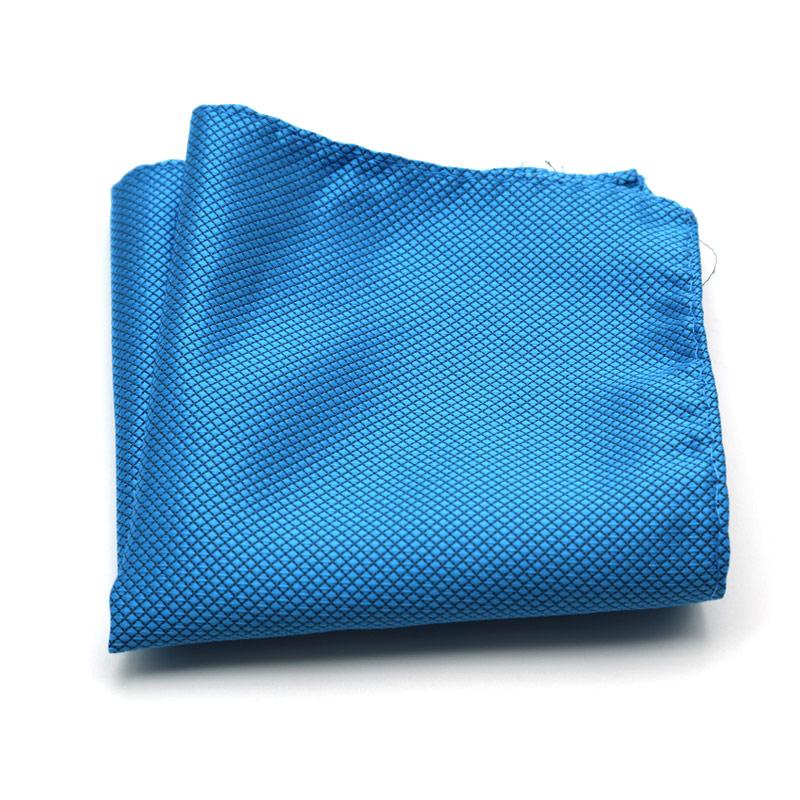 Luxury Men's Handkerchief Plaid Solid Color Hankies Polyester Hanky Business Pocket Square Chest Towel 21*21CM
