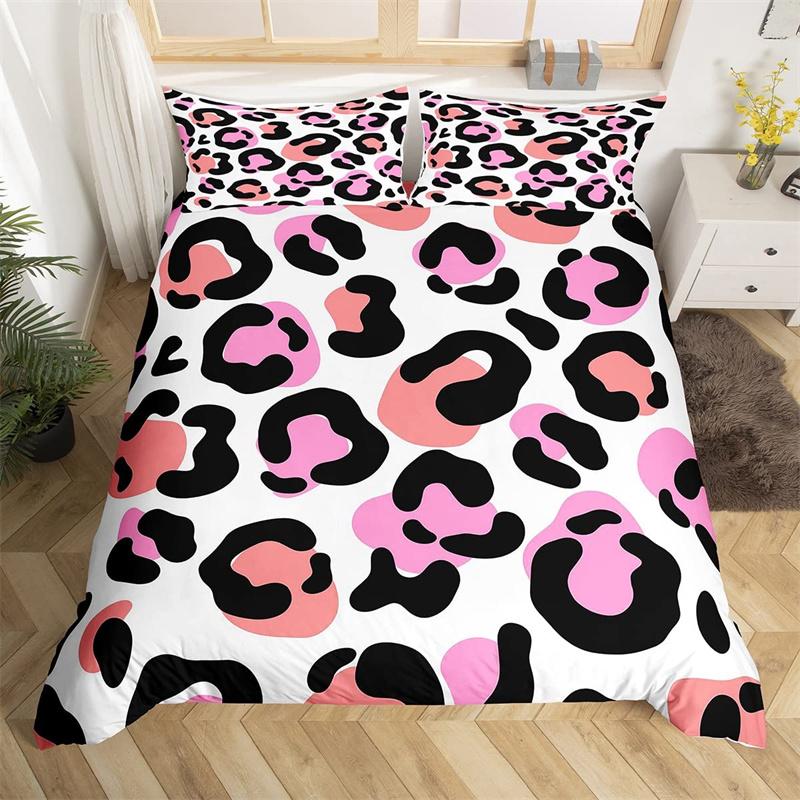 Leopard Cheetah Comforter Cover Twin Zebra Snake Giraffe Animal Skin Print Duvet Cover Abstract Geometric Patchwork Bedding Set