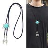 Unique Hexagram Necktie Braided Cord Alloy Engraving Stone Charm Neck Jewelry Tie Unisex Necklace Rodeos