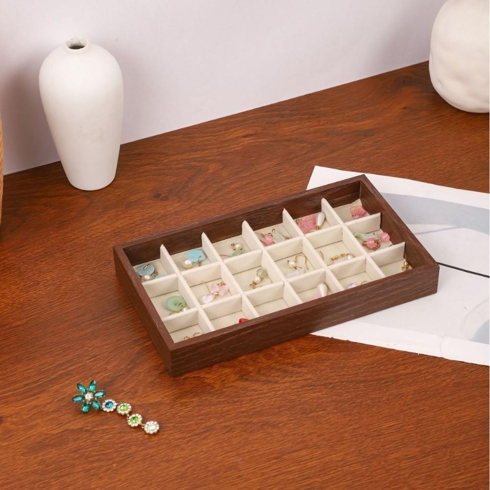 23X13X3CM Jewelry Tray Walnut Material Flannel Lining Jewelry Storage Box Exquisite Design Large Capacity Storage Tray