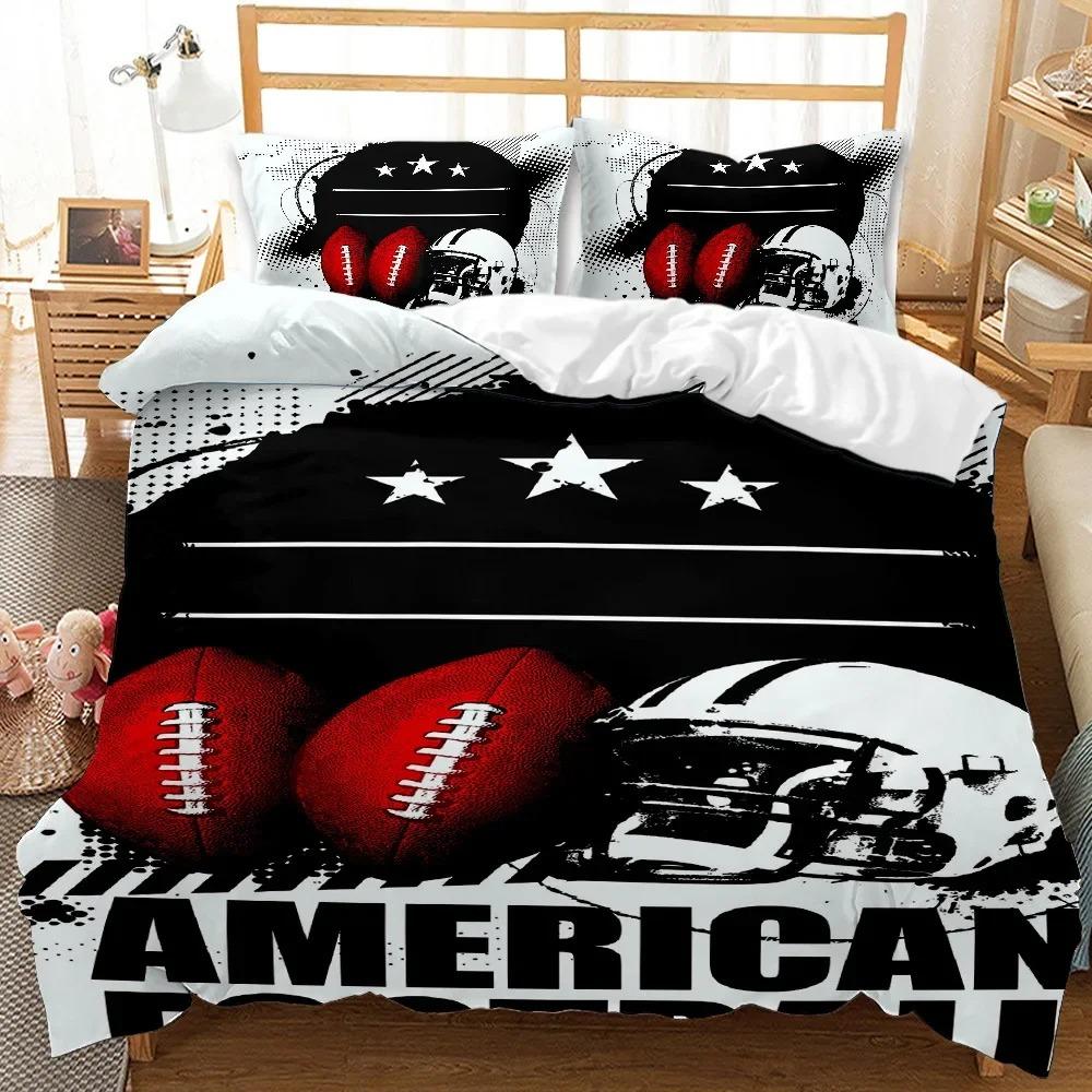 Sport Rugby 3D Print Comforter Bedding Set Cartoon Scenery Adult Europe Queen Twin Single Size Duvet Cover Set Pillowcase Luxury