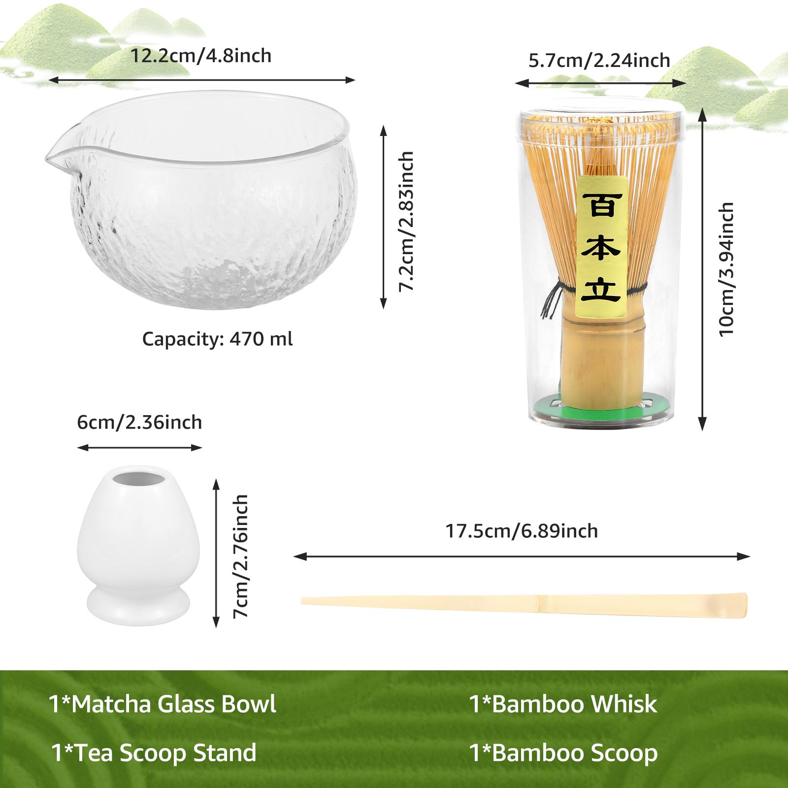 

Японский набор для матча со стеклянной чашей, бамбуковым венчиком для матча и чайной ложкой для любителей чая Подарки Принадлежности для заваривания чая