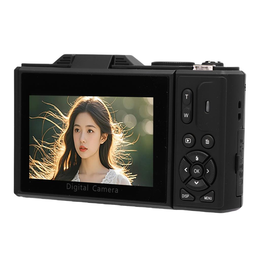 5K 75MP Digital Camera UHD AF Auto  18X Zoom WiFi Camera Webcam with 3 Inch 180 degrees    Screen Flash for Travel