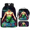 One Piece Cartoon Anime Rucksack Leichte Ergonomische Schultasche für Grundschüler Umhängetasche Federmäppchen Set